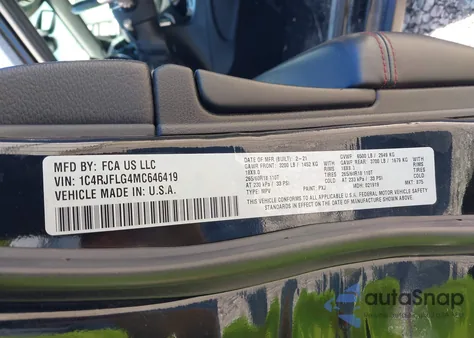 2021 Jeep Grand Cherokee Trailhawk 4X4 from USA, damaged, VIN 1C4RJFLG4MC646419